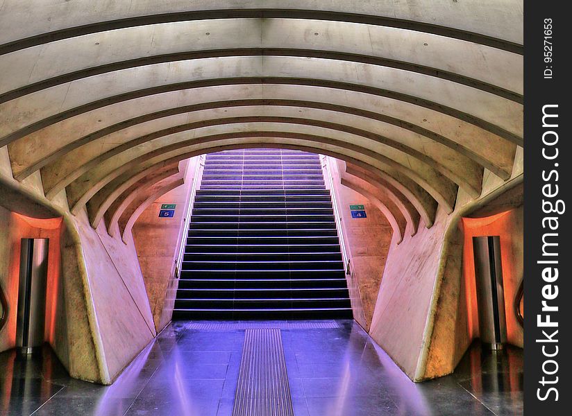 A view inside an underground tunnel.
