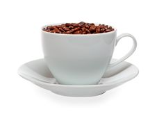 Cup Of Coffee Beans Isolated Stock Photos Cup Of Coffee Beans Isolated Stock Photos