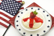 Ice Cream And American Flag Background Royalty Free Stock Images