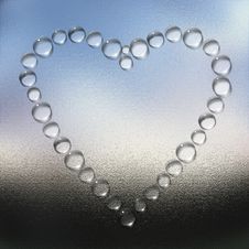 Abstract Heart Water Drops Background Stock Photography