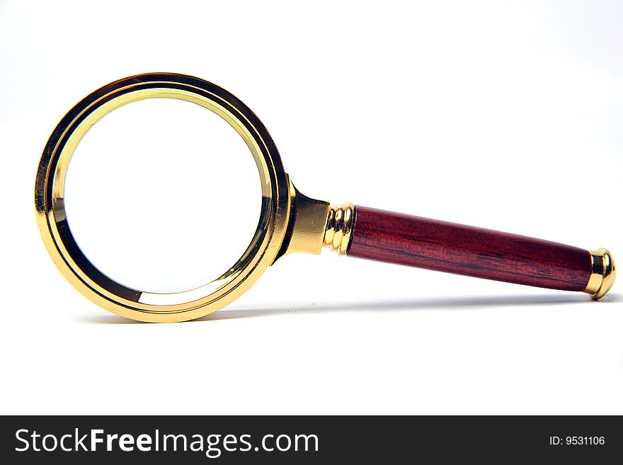 Magnifying glass on white background