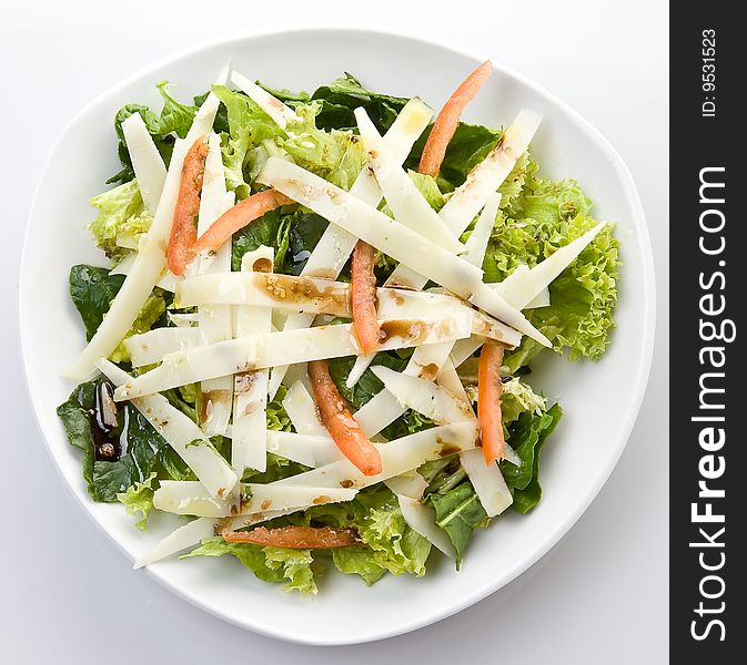 Green salad with parmesan cheese
