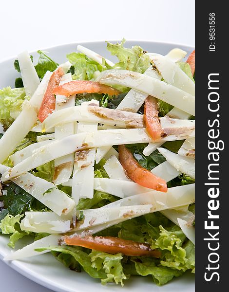 Green salad with parmesan cheese