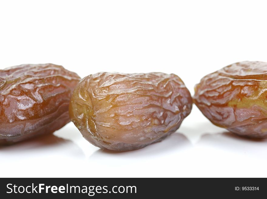 Dates isolated against a white background