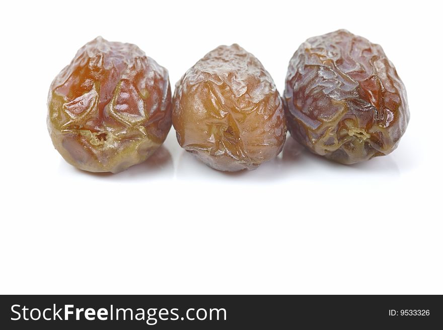Dates isolated against a white background
