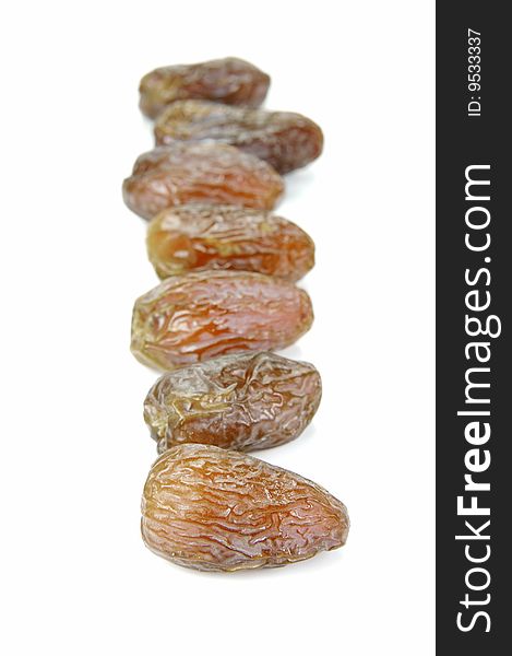 Dates isolated against a white background