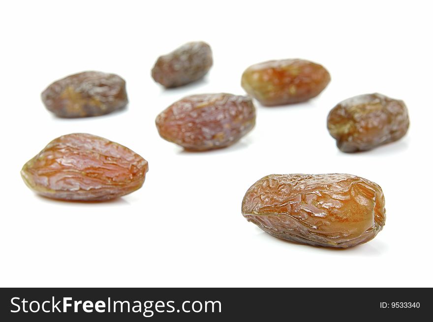 Dates isolated against a white background