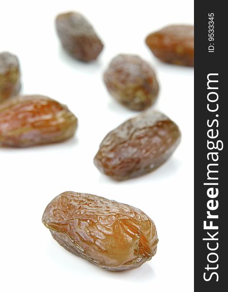 Dates isolated against a white background