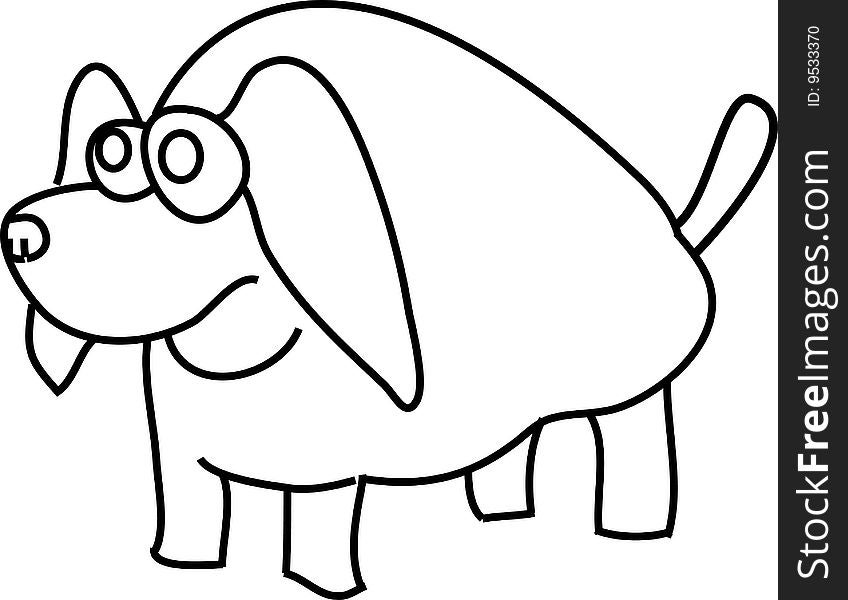 Vector illustration of a cartoon dog. Vector illustration of a cartoon dog