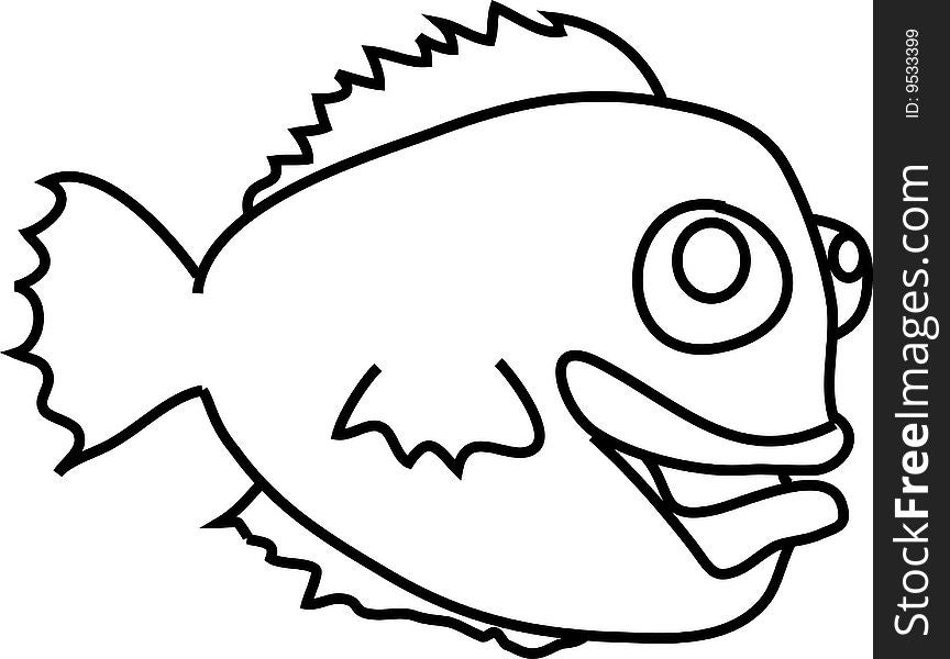 Vector illustration of a cartoon fish. Vector illustration of a cartoon fish