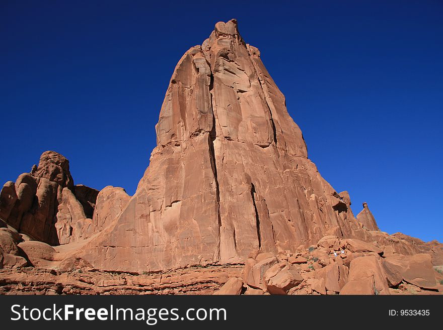 Tower rock monument in Arches National Park, Utah. Tower rock monument in Arches National Park, Utah