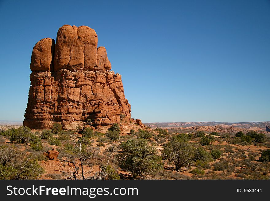 Tower rock monument in Monument Valley, Arizona. Tower rock monument in Monument Valley, Arizona