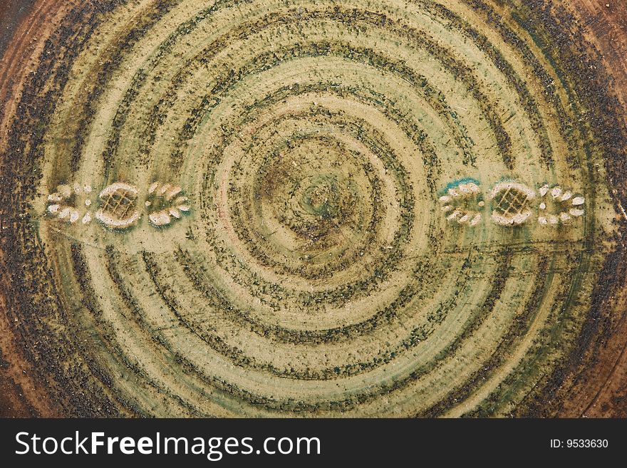 Spiral background from ceramic plate