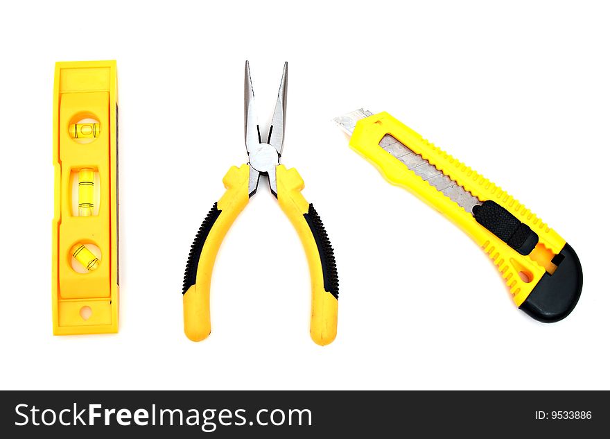 Tools on a white background
