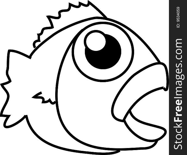 Vector illustration of a cartoon fish