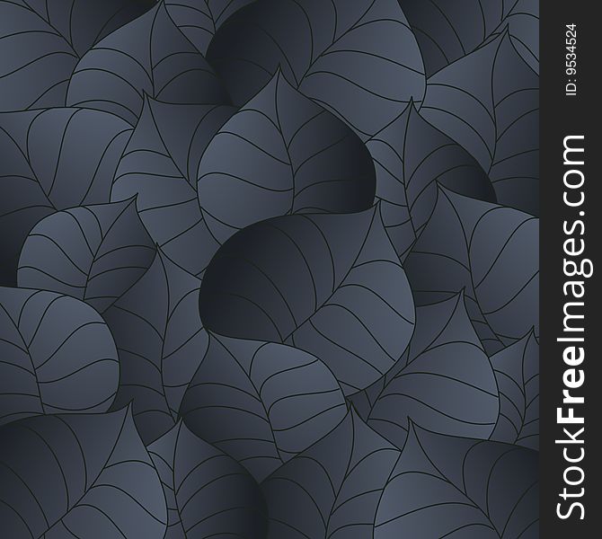 Garden style design vector dark background with leaves
