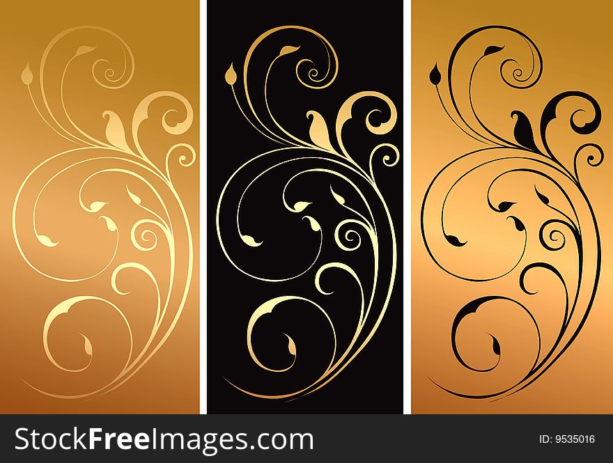 Abstract background with a gold pattern