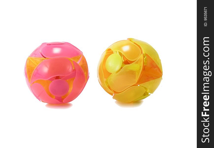 Two  balls isolated on a white background