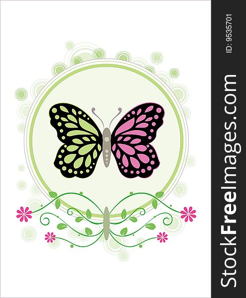 the white background of flowers and butterflies. the white background of flowers and butterflies