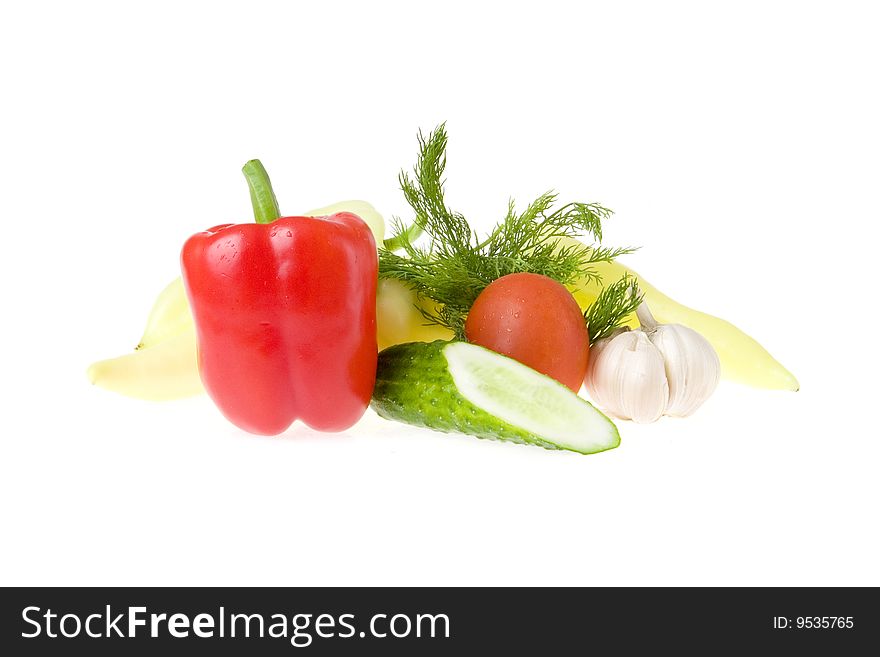 Fresh Vegetables on white ground