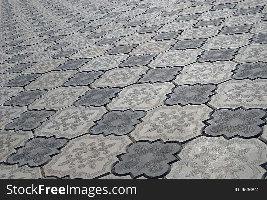 Grey sidewalk tile