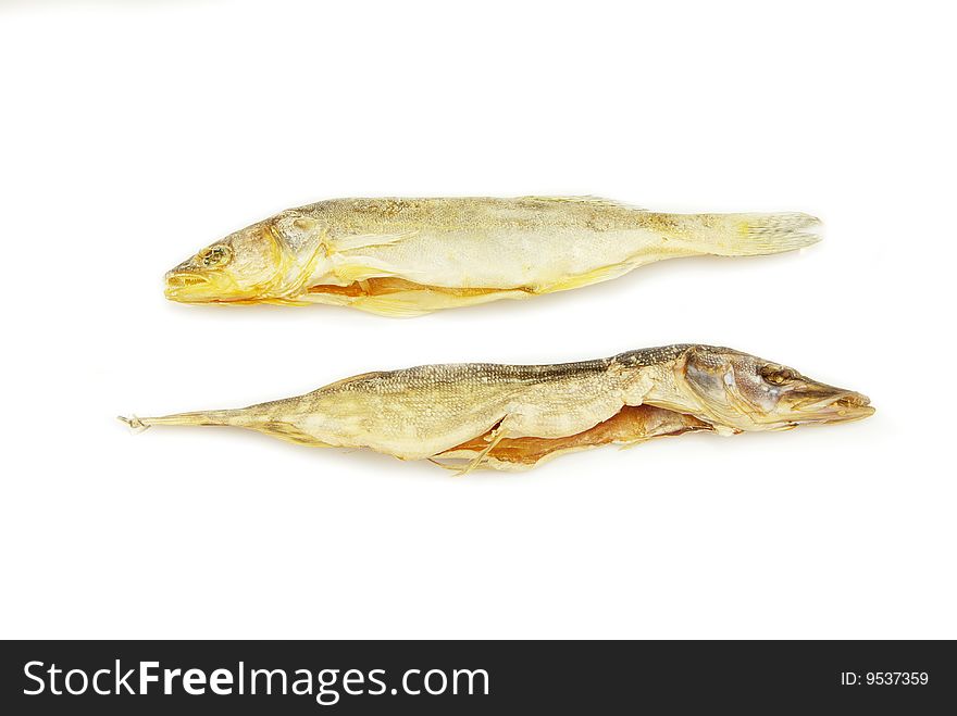 Three roach fishes isolated on the white background