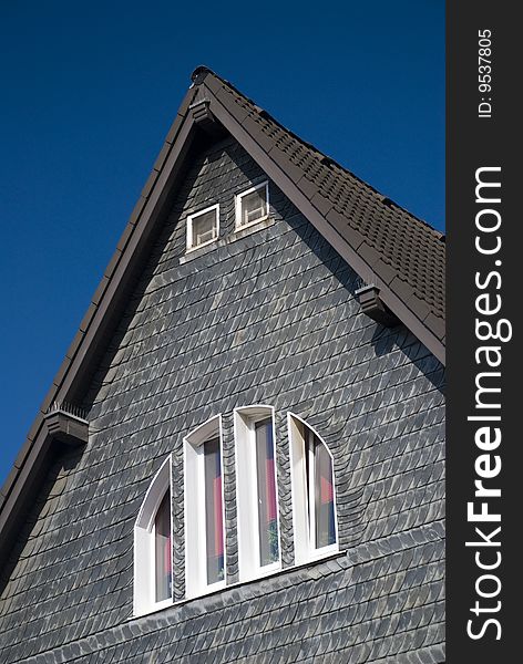 A detail of a houses gable