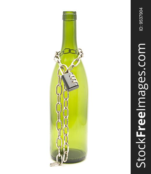 Bottle chained
	
photography studio with white background
