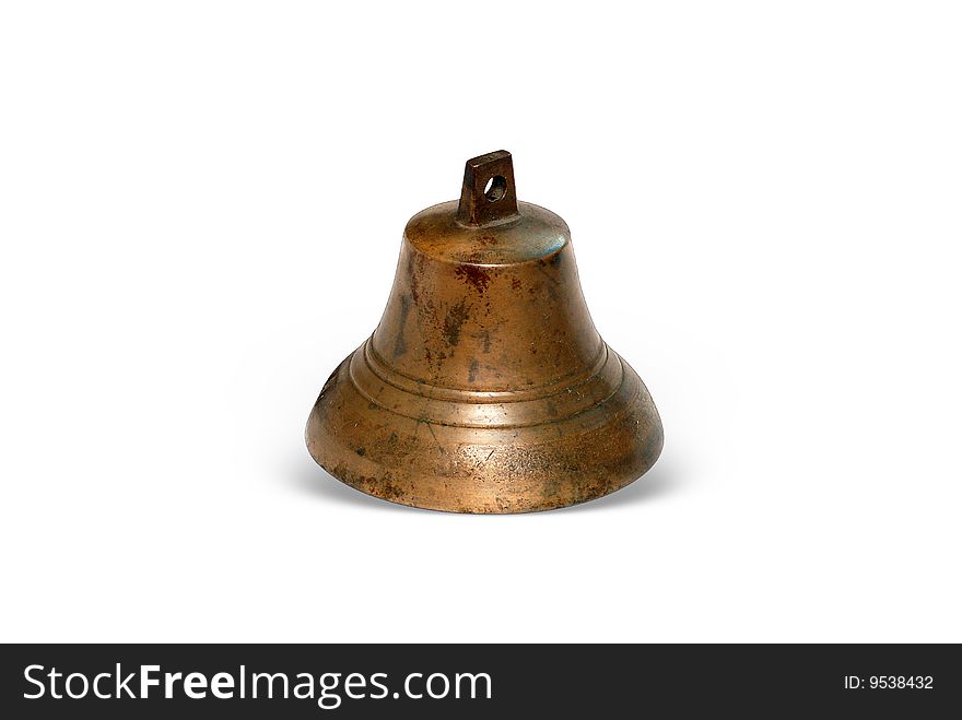 Old noon bell  isolated on white