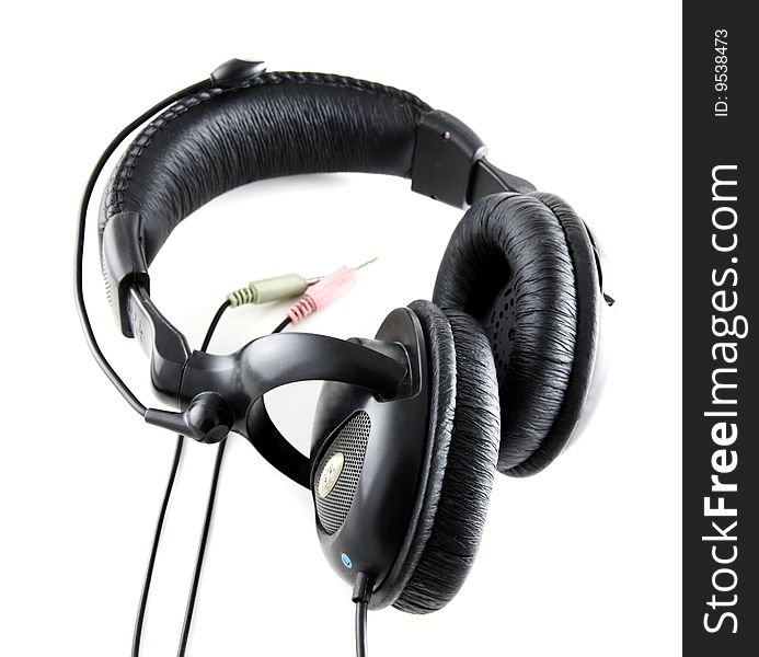 Stereo headphones isolated on a white background