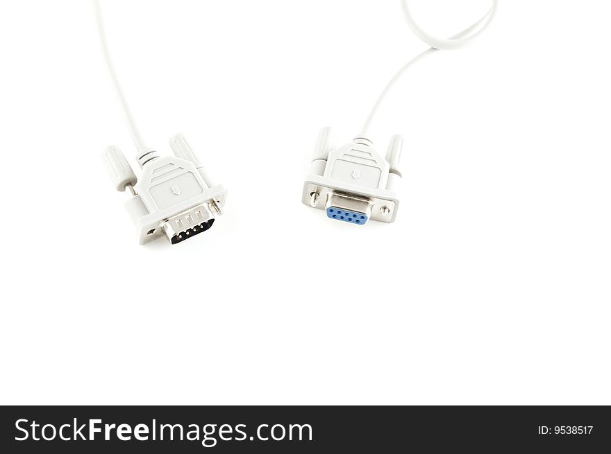Com cable isolated on a white background