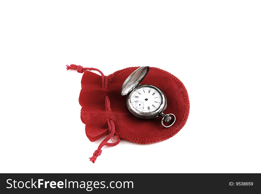 Old watch isolated on a white background