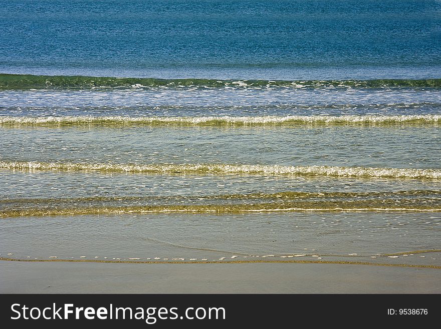 Waves in the blue sea