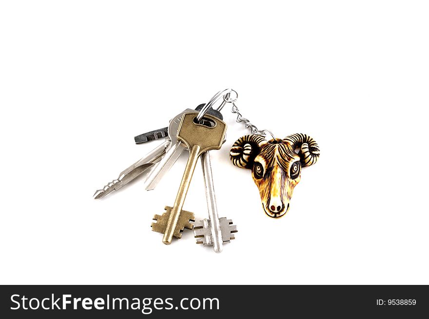 Keys on a white background