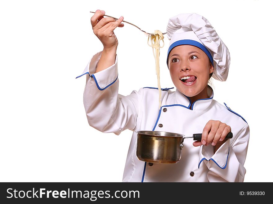 Beautiful woman in chef images