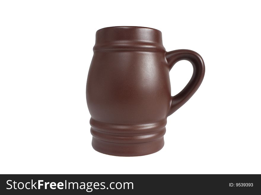 Clay Beer Mug Isolated On White