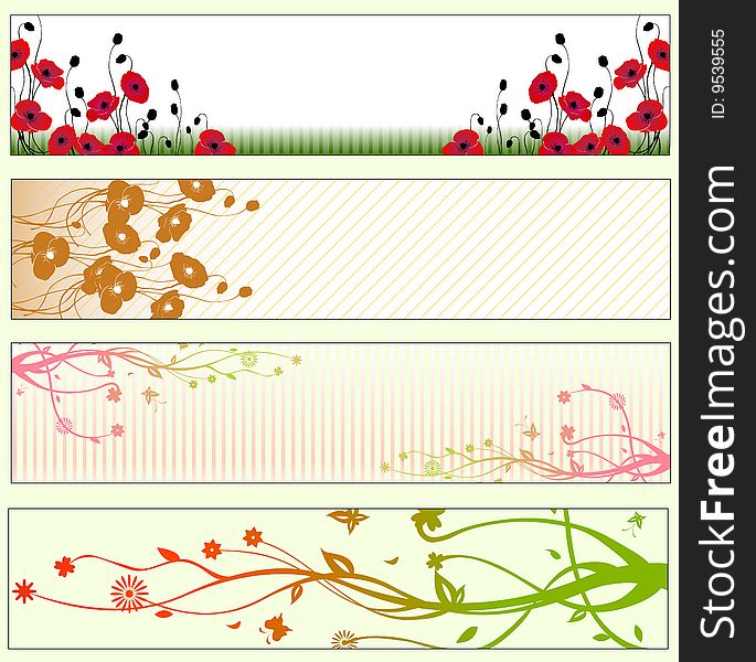 Vector illustration of Beautiful floral Banners or Backgrounds