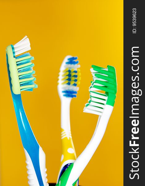 Toothbrush on the beautiful blur background