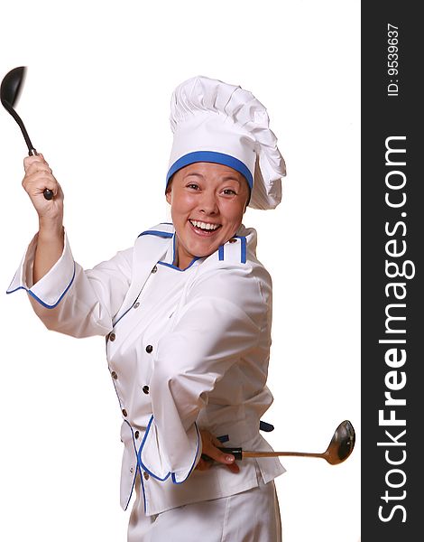 Beautiful woman in chef images