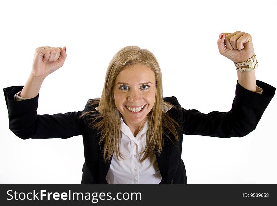 Wide Angle Picture Of An Attractive Businesswoman