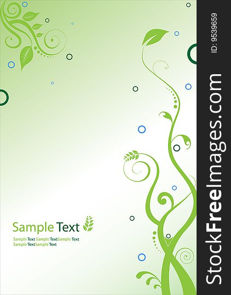 Beautiful green abstract floral vector. Beautiful green abstract floral vector
