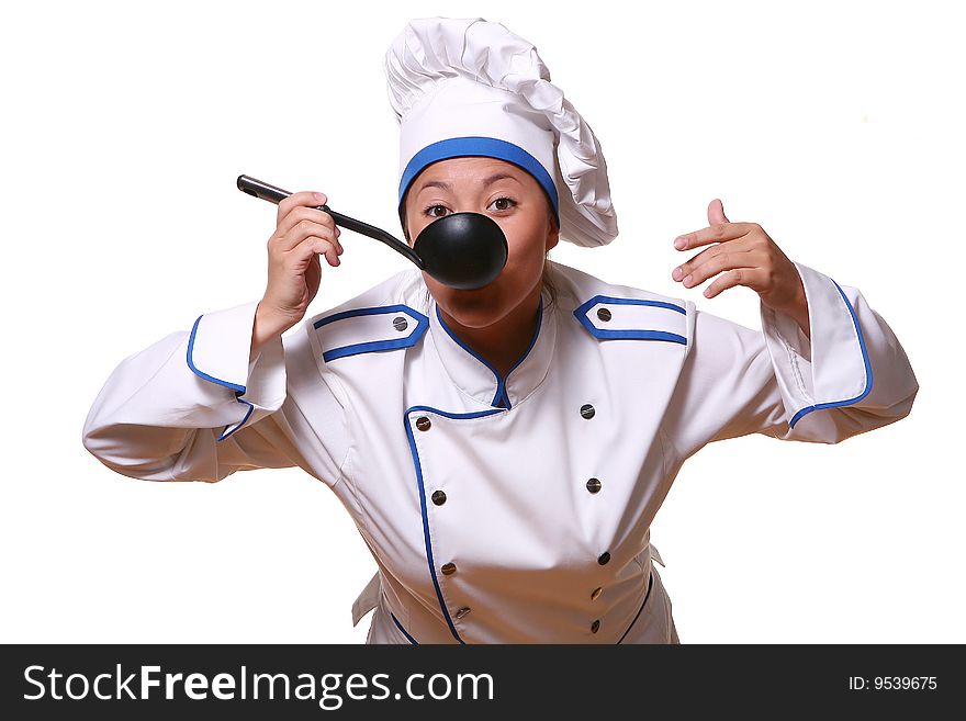 Beautiful woman in chef images