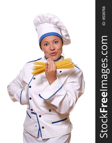 Beautiful Woman In Chef Image