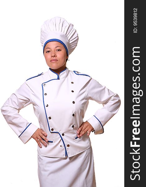 Beautiful woman in chef images