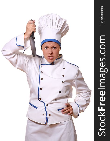 Beautiful woman in chef image