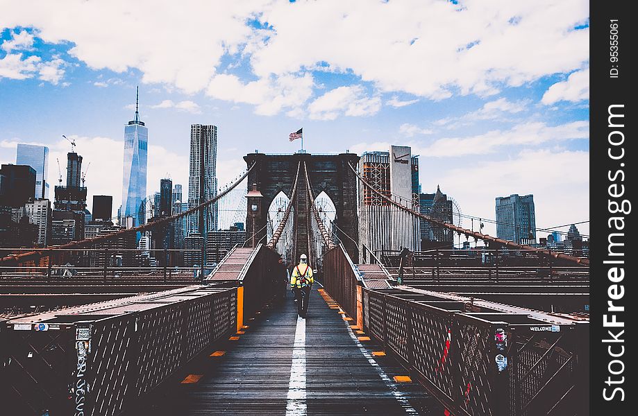 Brooklyn Bridge And New York Skyline