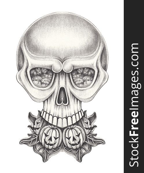 Art surreal skull.