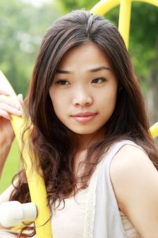 Asian Girl Outdoors. Stock Photography