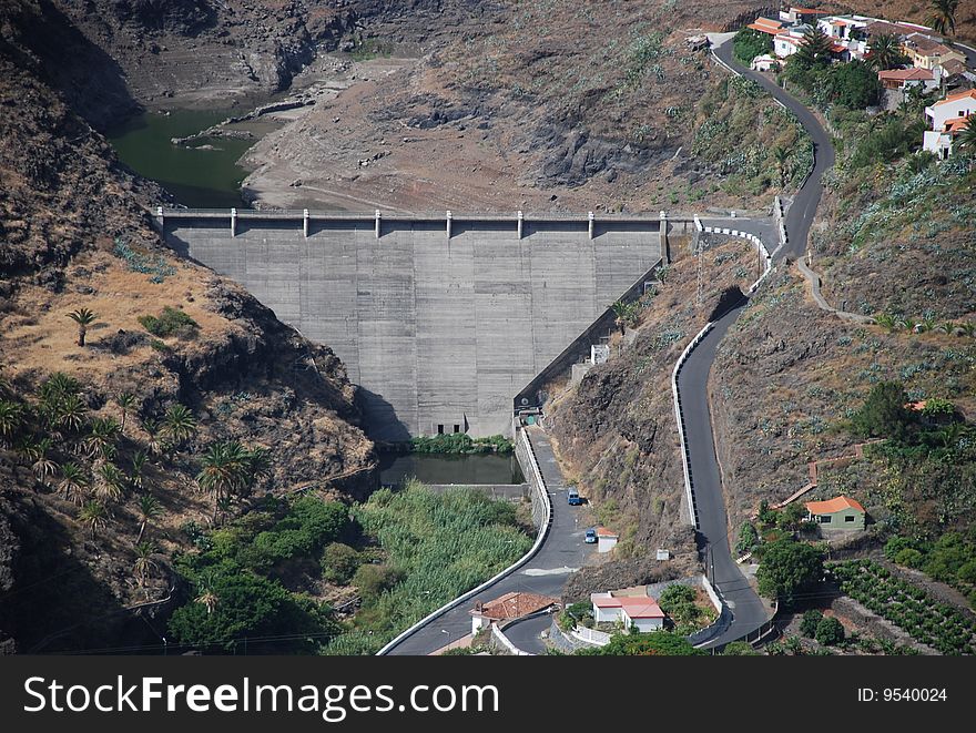 Dam In Canary Islands.