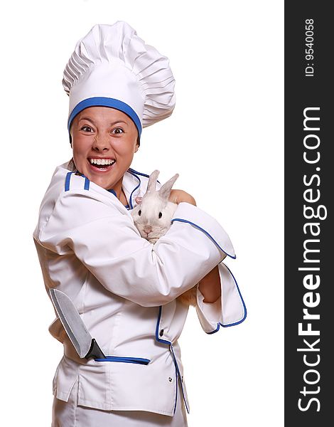 Beautiful woman in chef image